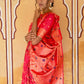 Janasya Pink Banarasi Silk Floral Woven Jaal Saree | Swadesiicart