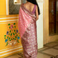 Janasya Pink Banarasi Silk Woven Ethnic Motifs Woven Design Saree | Swadesiicart