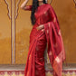 Janasya Red Kanjeevaram Silk Floral Motif Kanjeevaram Silk Saree | Swadesiicart
