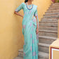 Janasya Sea Green Kanjeevaram Silk Woven Ethnic Motifs Kanjeevaram Silk Saree | Swadesiicart