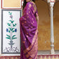 Janasya Wine Kanjeevaram Silk Woven Ethnic Motifs Kanjeevaram Silk Saree | Swadesiicart