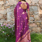 Janasya Wine Kanjeevaram Silk Woven Ethnic Motifs Kanjeevaram Silk Saree | Swadesiicart