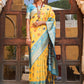 Janasya Yellow Cotton Silk Woven Ethnic Motifs Patola Saree | Swadesiicart