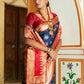 Janasya Navy Blue Cotton Silk Woven Ethnic Motifs Patola Saree | Swadesiicart