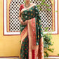 Janasya Green Cotton Silk Woven Ethnic Motifs Patola Saree | Swadesiicart