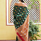 Janasya Green Cotton Silk Woven Ethnic Motifs Patola Saree | Swadesiicart