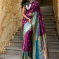 Janasya Wine Cotton Silk Woven Ethnic Motifs Patola Saree | Swadesiicart