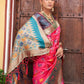 Janasya Pink Cotton Silk Woven Ethnic Motifs Patola Saree | Swadesiicart