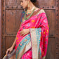 Janasya Pink Cotton Silk Woven Ethnic Motifs Patola Saree | Swadesiicart