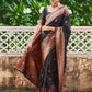 Janasya Black Banarasi Silk Woven Floral Design Banarasi Silk Saree | Swadesiicart
