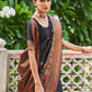 Janasya Black Banarasi Silk Woven Floral Design Banarasi Silk Saree | Swadesiicart