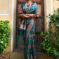 Janasya Teal Green Banarasi Silk Woven Dual Tone Floral Design Banarasi Silk Saree | Swadesiicart