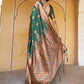 Janasya Green Banarasi Silk Woven Dual Tone Floral Design Banarasi Silk Saree | Swadesiicart