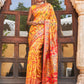 Janasya Yellow Chanderi Silk Pashmina Woven Design Saree | Swadesiicart