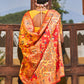 Janasya Yellow Chanderi Silk Pashmina Woven Design Saree | Swadesiicart