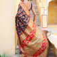 Janasya Navy Blue Chanderi Silk Pashmina Woven Design Saree | Swadesiicart