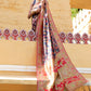 Janasya Navy Blue Chanderi Silk Pashmina Woven Design Saree | Swadesiicart