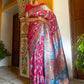 Janasya Pink Chanderi Silk Pashmina Woven Design Saree | Swadesiicart