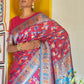 Janasya Pink Chanderi Silk Pashmina Woven Design Saree | Swadesiicart