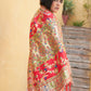 Janasya White Chanderi Silk Pashmina Woven Design Saree | Swadesiicart
