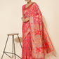 Janasya Pink Chanderi Silk Pashmina Woven Design Saree | Swadesiicart