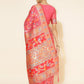 Janasya Pink Chanderi Silk Pashmina Woven Design Saree | Swadesiicart
