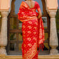 Janasya Red Banarasi Silk Paisley Woven Design Saree | Swadesiicart