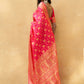 Janasya Pink Banarasi Silk Ethnic Motifs Woven Design Saree | Swadesiicart