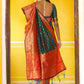 Janasya Green Silk Blend Woven Ethnic Motifs Woven Design Saree | Swadesiicart