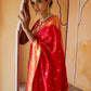 Janasya Red Paithani Silk Ethnic Motifs Paithani Silk Saree | Swadesiicart