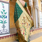 Janasya Green Paithani Silk Ethnic Motifs Paithani Silk Saree | Swadesiicart