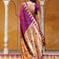 Janasya Wine Paithani Silk Ethnic Motifs Paithani Silk Saree | Swadesiicart