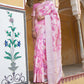 Janasya Pink Linen Cotton Woven Ethnic Motifs Woven Design Saree | Swadesiicart