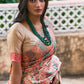 Janasya Beige Cotton Silk Pashmina Woven Design Saree | Swadesiicart