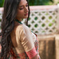 Janasya Beige Cotton Silk Pashmina Woven Design Saree | Swadesiicart