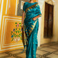 Janasya Teal Paithani Silk Ethnic Motifs Paithani Silk Saree | Swadesiicart