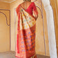 Janasya Beige Cotton Silk Woven Design Patola Saree | Swadesiicart