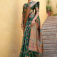 Janasya Green Banarasi Silk Woven Dual Tone Floral Design Banarasi Silk Saree | Swadesiicart