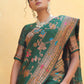 Janasya Green Banarasi Silk Woven Dual Tone Floral Design Banarasi Silk Saree | Swadesiicart