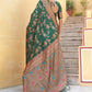 Janasya Green Banarasi Silk Woven Dual Tone Floral Design Banarasi Silk Saree | Swadesiicart