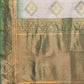Janasya Beige & Green Cotton Linen Ethnic Print Kanjivaram Saree | Swadesiicart