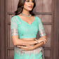 Janasya Light Blue Cotton Linen Paisley Woven Saree | Swadesiicart