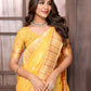Janasya Yellow Cotton Linen Paisley Woven Saree | Swadesiicart