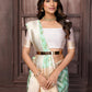Janasya Light Green Cotton Geometric Woven Saree | Swadesiicart