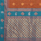 Janasya Rust Cotton Linen Paisley Kanjivaram Saree | Swadesiicart