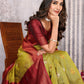 Janasya Mehndi Green Cotton Linen Ethnic Motifs Kanjivaram Saree | Swadesiicart