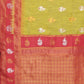 Janasya Mehndi Green Cotton Linen Ethnic Motifs Kanjivaram Saree | Swadesiicart