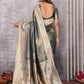 Janasya Olive Silk Blend Ethnic Motifs Banarasi Saree | Swadesiicart