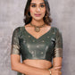 Janasya Olive Silk Blend Ethnic Motifs Banarasi Saree | Swadesiicart
