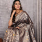 Janasya Blue & Gold Silk Blend Floral Banarasi Saree | Swadesiicart